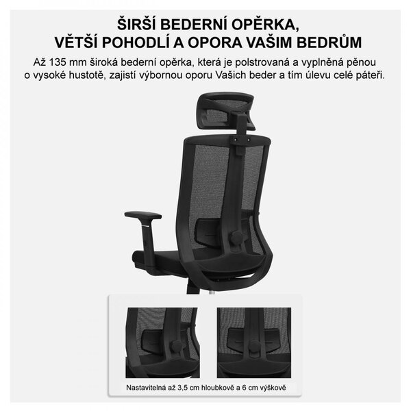 Kancelárska ergonomická stolička Neoseat SABRINA — čierna, nosnosť 150 kg