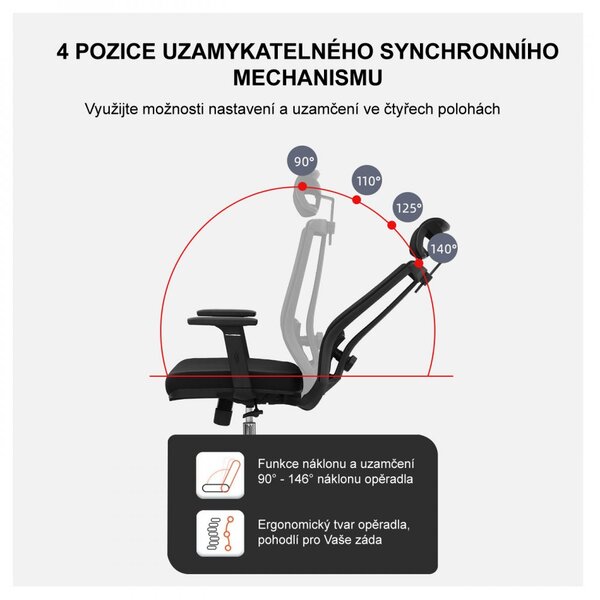 Kancelárska ergonomická stolička Neoseat SABRINA — čierna, nosnosť 150 kg