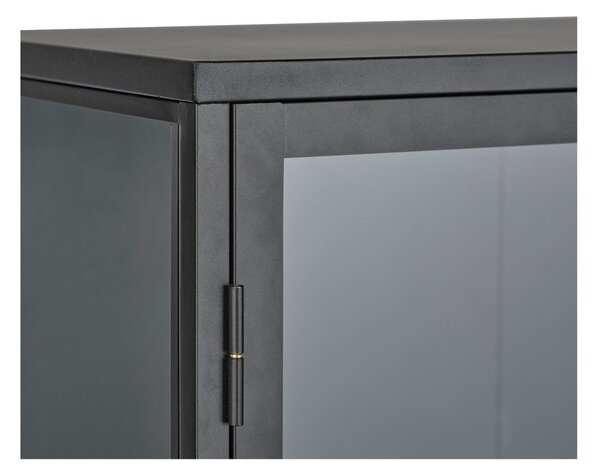 Čierna kovová vitrína 90x160 cm Carmel – Unique Furniture
