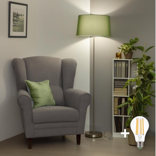 Brilagi - LED stojacia lampa CERIA 1xE27/40W/230V pr. 45 cm zelená/matný chróm