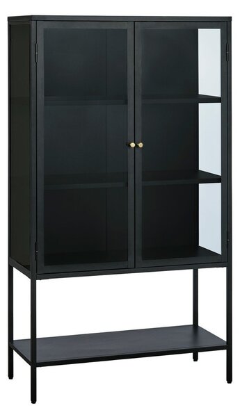 Čierna kovová vitrína 90x160 cm Carmel – Unique Furniture