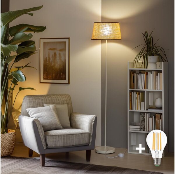 Brilagi - LED stojacia lampa CERIA 1xE27/40W/230V pr. 35 cm béžová/biela