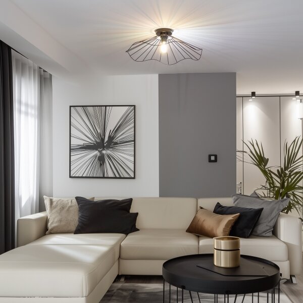 Brilagi - LED prisadený luster CERIA WIRE 1xE27/40W/230V pr. 60 cm čierny