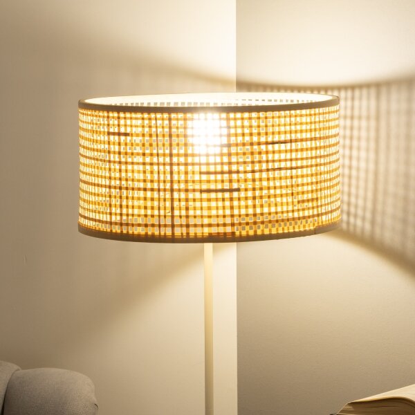 Brilagi - LED stojacia lampa CERIA 1xE27/40W/230V pr. 25 cm bambus/biela