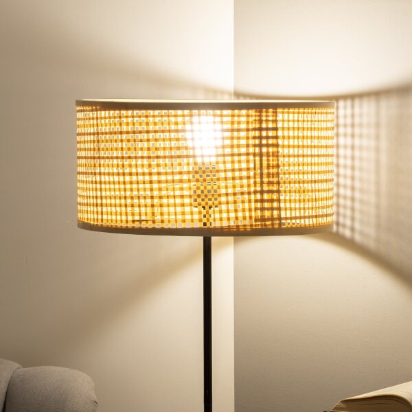 Brilagi - LED stojacia lampa CERIA 1xE27/40W/230V pr. 25 cm bambus/čierna