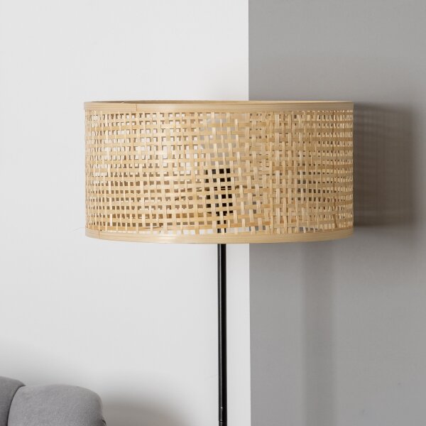 Brilagi - LED stojacia lampa CERIA 1xE27/40W/230V pr. 25 cm bambus/čierna