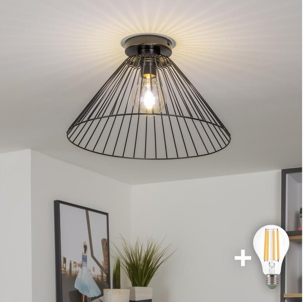 Brilagi - LED prisadený luster CERIA WIRE 1xE27/40W/230V priemer 45 cm čierny