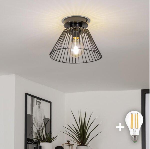 Brilagi - LED prisadený luster CERIA WIRE 1xE27/40W/230V pr. 21 cm čierny