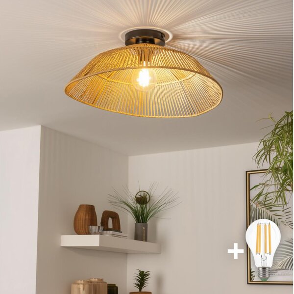 Brilagi - LED Prisadený luster CERIA BOHO 1xE27/40W/230V pr. 50 cm hnedá