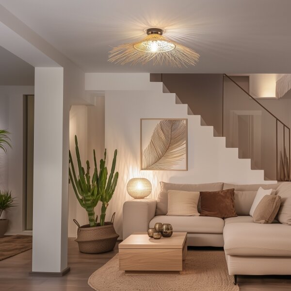 Brilagi - LED Prisadený luster CERIA BOHO 1xE27/40W/230V pr. 70 cm bambus