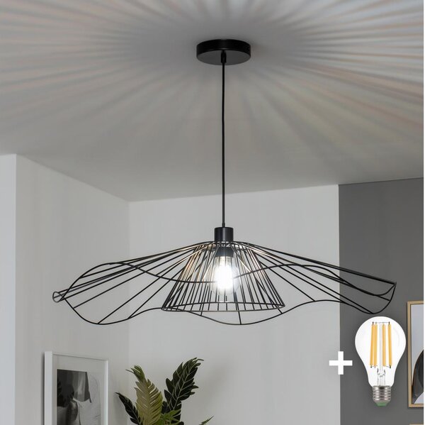 Brilagi - LED luster na lanku CERIA WIRE 1xE27/40W/230V priemer 80 cm čierna