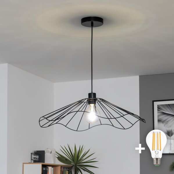 Brilagi - LED luster na lanku CERIA WIRE 1xE27/40W/230V priemer 60 cm čierna