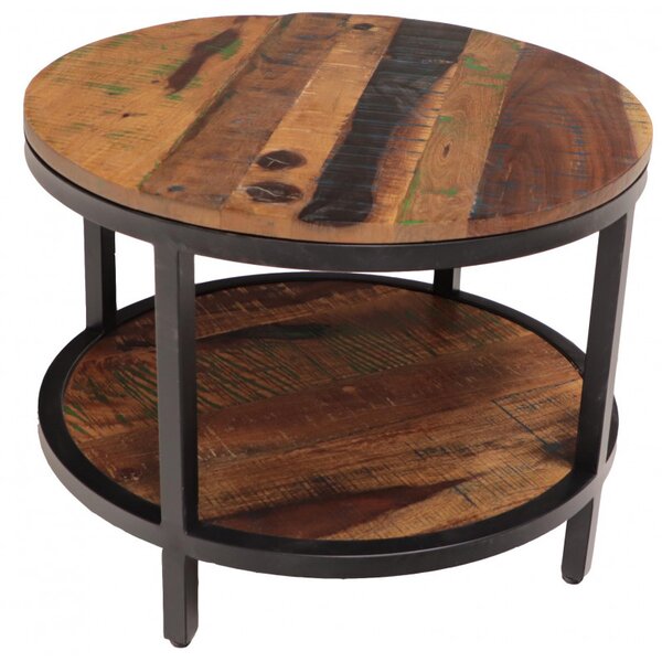 Okrúhly konferenčný stolík Retro 60x45x60 recyklované mango