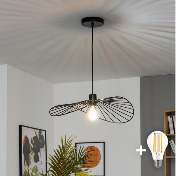 Brilagi - LED luster na lanku CERIA WIRE 1xE27/40W/230V 40x56 cm čierna