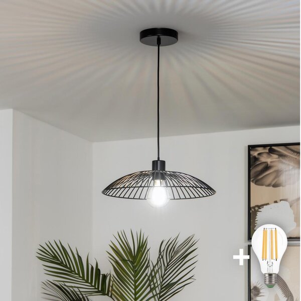 Brilagi - LED luster na lanku CERIA WIRE 1xE27/40W/230V pr. 26 cm čierna