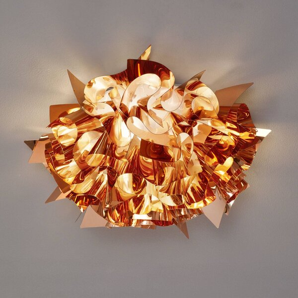 Slamp Veli dizajnová stropná lampa, 53cm, meď, Meď, Obývacia izba / jedáleň, Plast, Dizajn, Závesné svietidlo