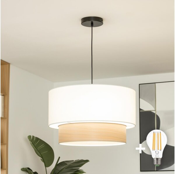 Brilagi - LED luster na lanku CERIA 1xE27/40W/230V pr. 50 cm biela/béžová