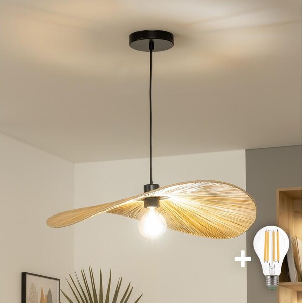 Brilagi - LED luster na lanku CERIA BOHO 1xE27/40W/230V, priemer 60 cm, rafia
