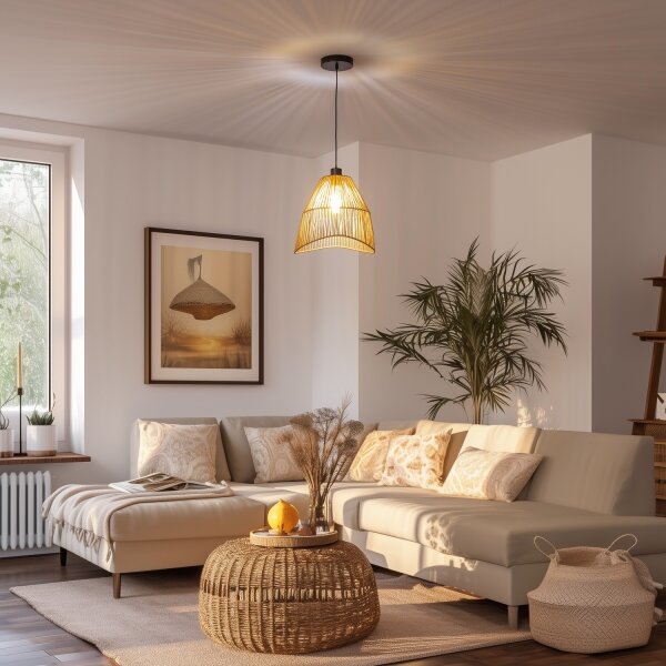 Brilagi - LED luster na lanku CERIA BOHO 1xE27/40W/230V pr. 30 cm hnedá
