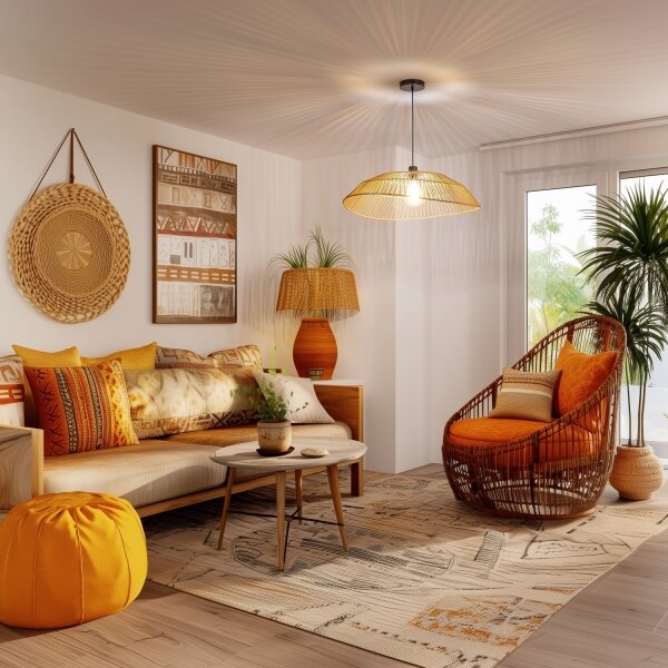 Brilagi - LED luster na lanku CERIA BOHO 1xE27/40W/230V pr. 70 cm hnedá