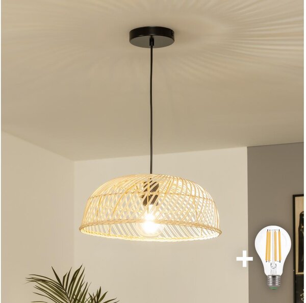 Brilagi - LED luster na lankovom závesení CERIA BOHO 1xE27/40W/230V priemer 40 cm ratan