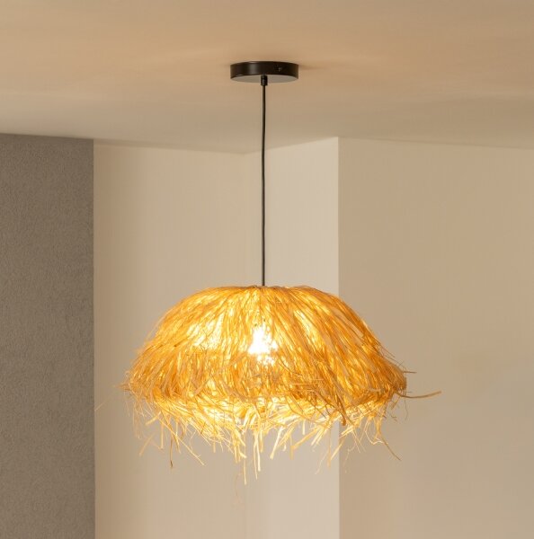 Brilagi - LED luster na lanku CERIA BOHO 1xE27/40W/230V, priemer 40 cm, rafia
