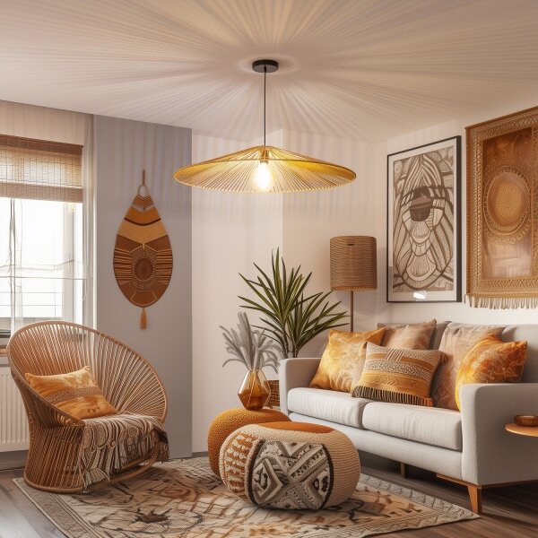 Brilagi - LED luster na lanku CERIA BOHO 1xE27/40W/230V pr. 90 cm hnedý