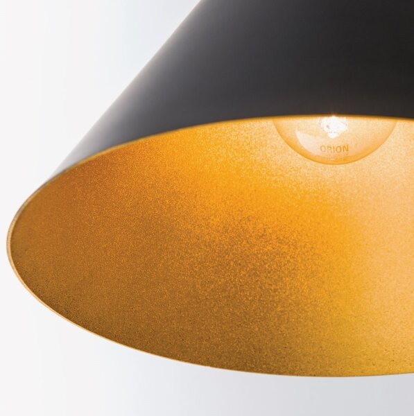 Orion - Závesné svietidlo na lanku GUNDA 1xE27/60W/230V priemer 25 cm čierna/zlatá