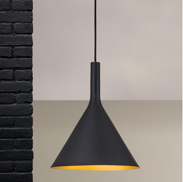 Orion - Závesné svietidlo na lanku GUNDA 1xE27/60W/230V priemer 25 cm čierna/zlatá