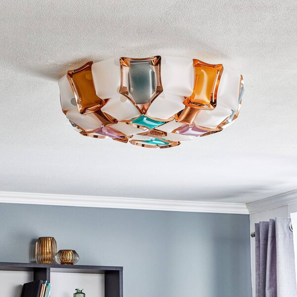 Slamp Mida stropné svietidlo, 50 cm, viacfarebné, Viacfarebné, Obývacia izba / jedáleň, Plast, Dizajn, Závesné svietidlo