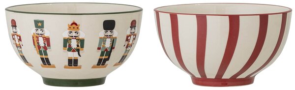 Keramická miska Jolly Christmas Red - set 2 ks
