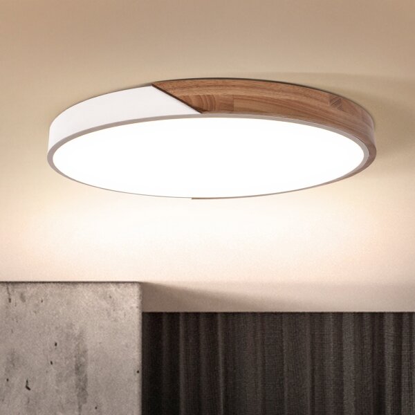 Brilagi - stmievateľné LED svietidlo PILANA LED/60W/230V dub/biela priemer 60 cm + diaľkové ovládanie