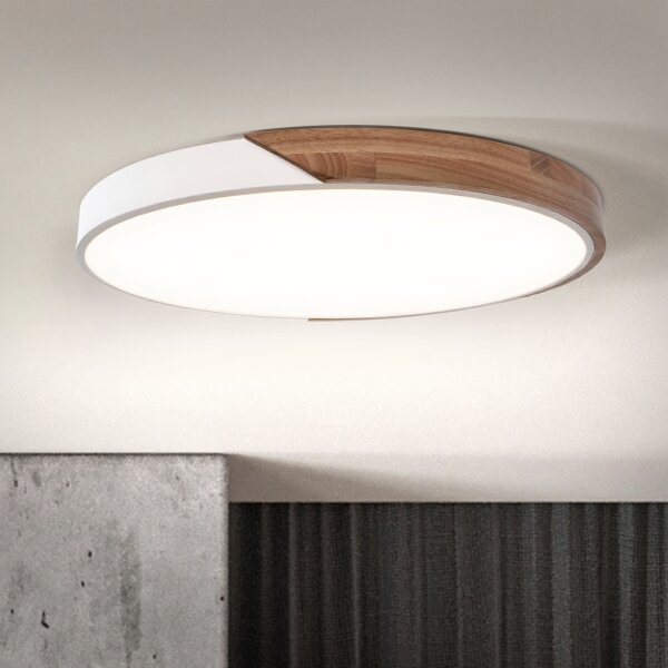 Brilagi - stmievateľné LED svietidlo PILANA LED/60W/230V dub/biela priemer 60 cm + diaľkové ovládanie