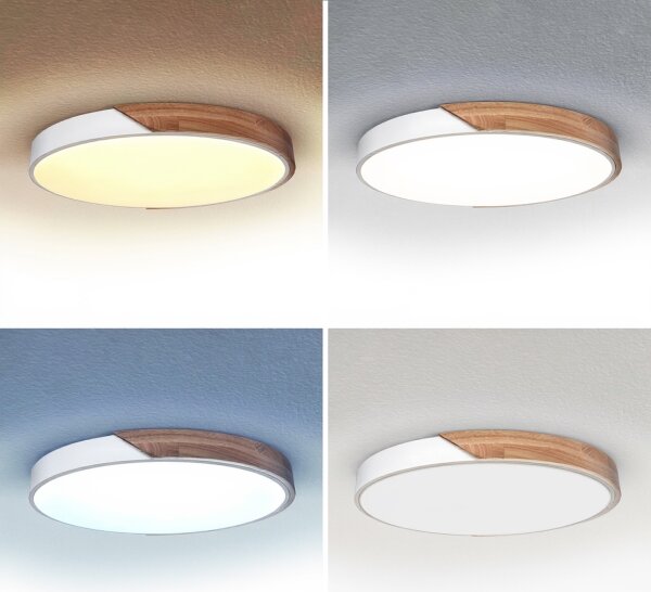 Brilagi - stmievateľné LED svietidlo PILANA LED/60W/230V dub/biela priemer 60 cm + diaľkové ovládanie