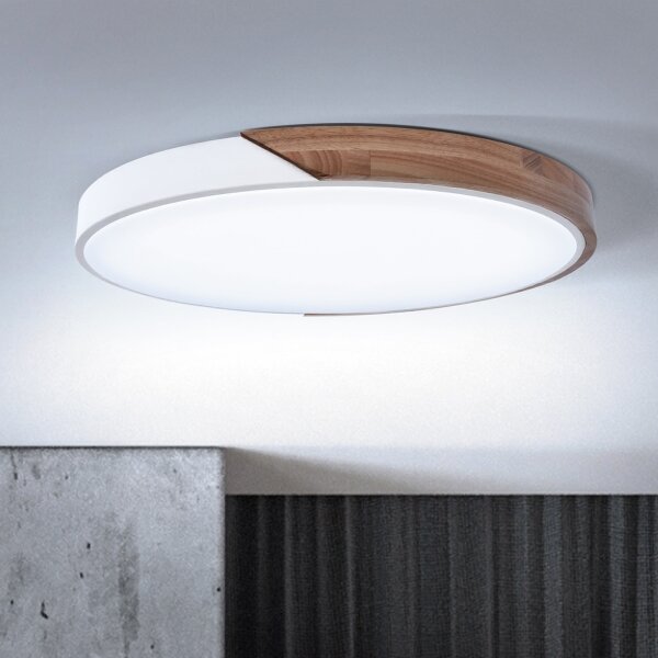 Brilagi - stmievateľné LED svietidlo PILANA LED/60W/230V dub/biela priemer 60 cm + diaľkové ovládanie