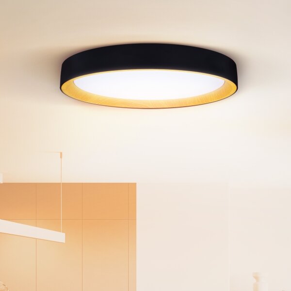 Brilagi - stmievateľné stropné svietidlo LARIOS LED/72W/230V, čierne, priemer 59 cm + diaľkové ovládanie