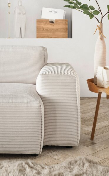 ROHOVÁ SEDAČKA, textil, biela Livetastic - Sedačky, Online Only