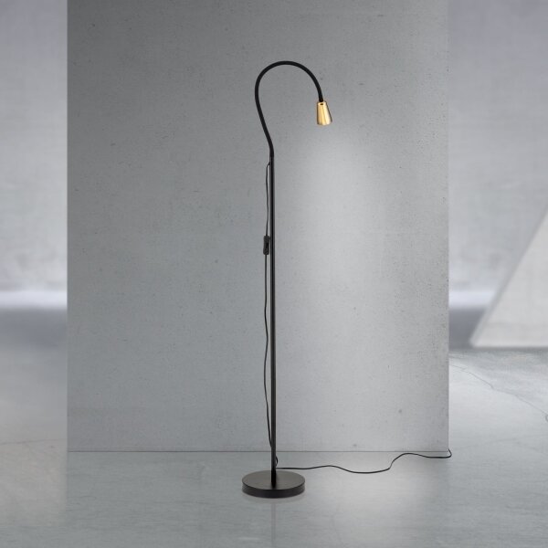 Orion - Flexibilná stojacia lampa DOTTY 1xGU10/10W/230V čierna/mosadz