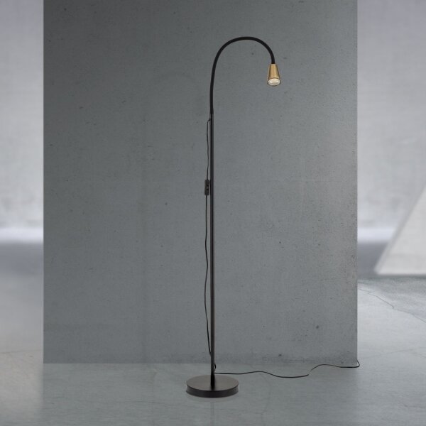 Orion - Flexibilná stojacia lampa DOTTY 1xGU10/10W/230V čierna/mosadz