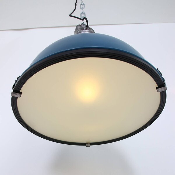 Steinhauer Priemyselná závesná lampa Bikkel v trendy štýle, Modrá, Obývacia izba / jedáleň, kov, Industriálny dizajn, Závesné svietidlo
