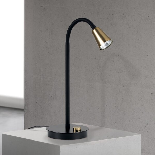 Orion - Stmievateľná flexibilná stolná lampa DOTTY 1xGU10/10W/230V čierna/mosadz
