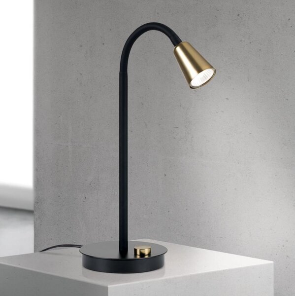 Orion - Stmievateľná flexibilná stolná lampa DOTTY 1xGU10/10W/230V čierna/mosadz