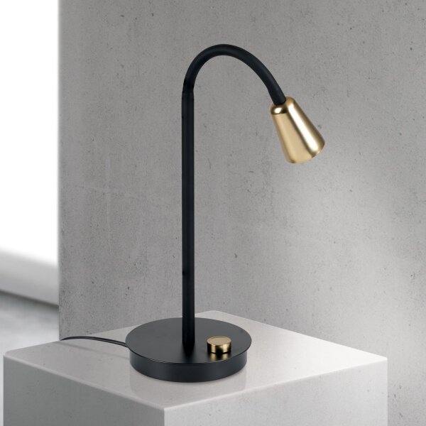Orion - Stmievateľná flexibilná stolná lampa DOTTY 1xGU10/10W/230V čierna/mosadz