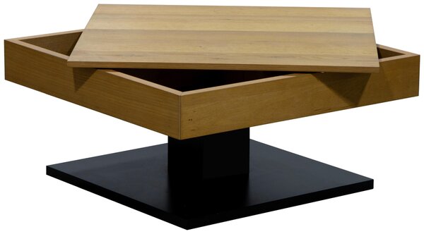 KONFERENČNÝ STOLÍK, čierna, farba duba, drevo, kompozitné drevo, 75/75/38 cm Boxxx - Stolíky do obývačky