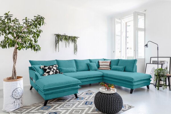 SEDACIA SÚPRAVA, textil, tyrkysová P & B - Sedačky, Online Only