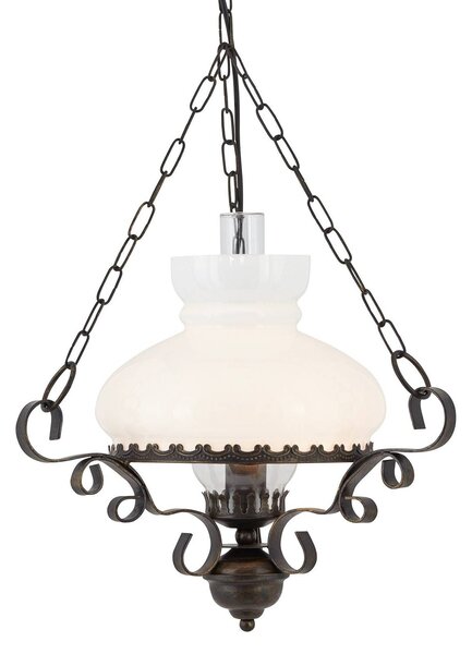 Oil Lantern - závesná lampa s antickým šarmom, Čierna, Obývacia izba / jedáleň, kov, Starožitný, Závesné svietidlo