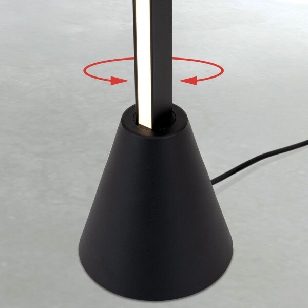 Orion- LED stmievateľná stojacia lampa s pohybovým senzorom SOJIE LED/26W/230V čierna