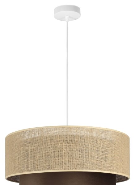 Závesný luster SARTA 1xE27/60W/230V, priemer 45 cm, hnedá/juta