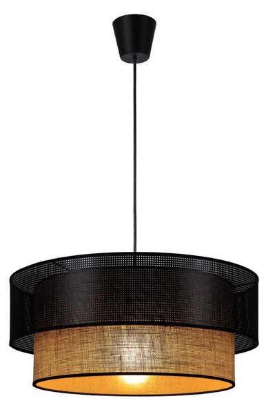 Luster na lanku BORHO 1xE27/60W/230V, priemer 40 cm, čierna/juta