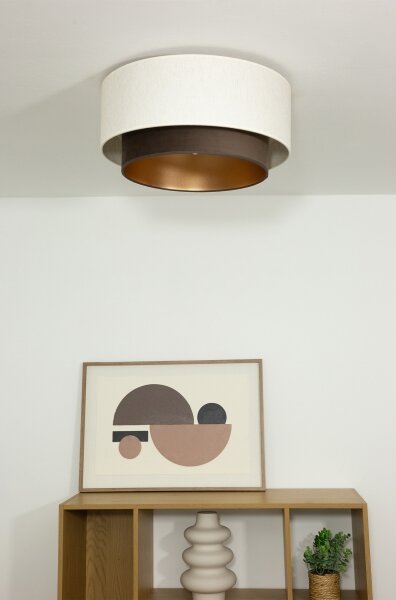 Stropné svietidlo NATIA 1xE27/60W/230V pr. 45 cm biela/hnedá
